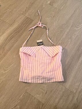 Pink Stripe Halter Top